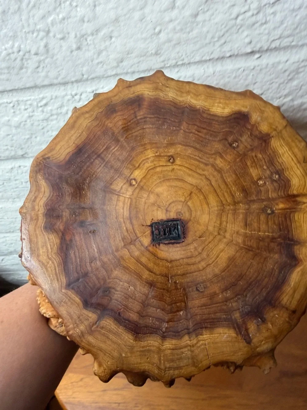 Vintage Hand Carved Burl Wood Root Basket